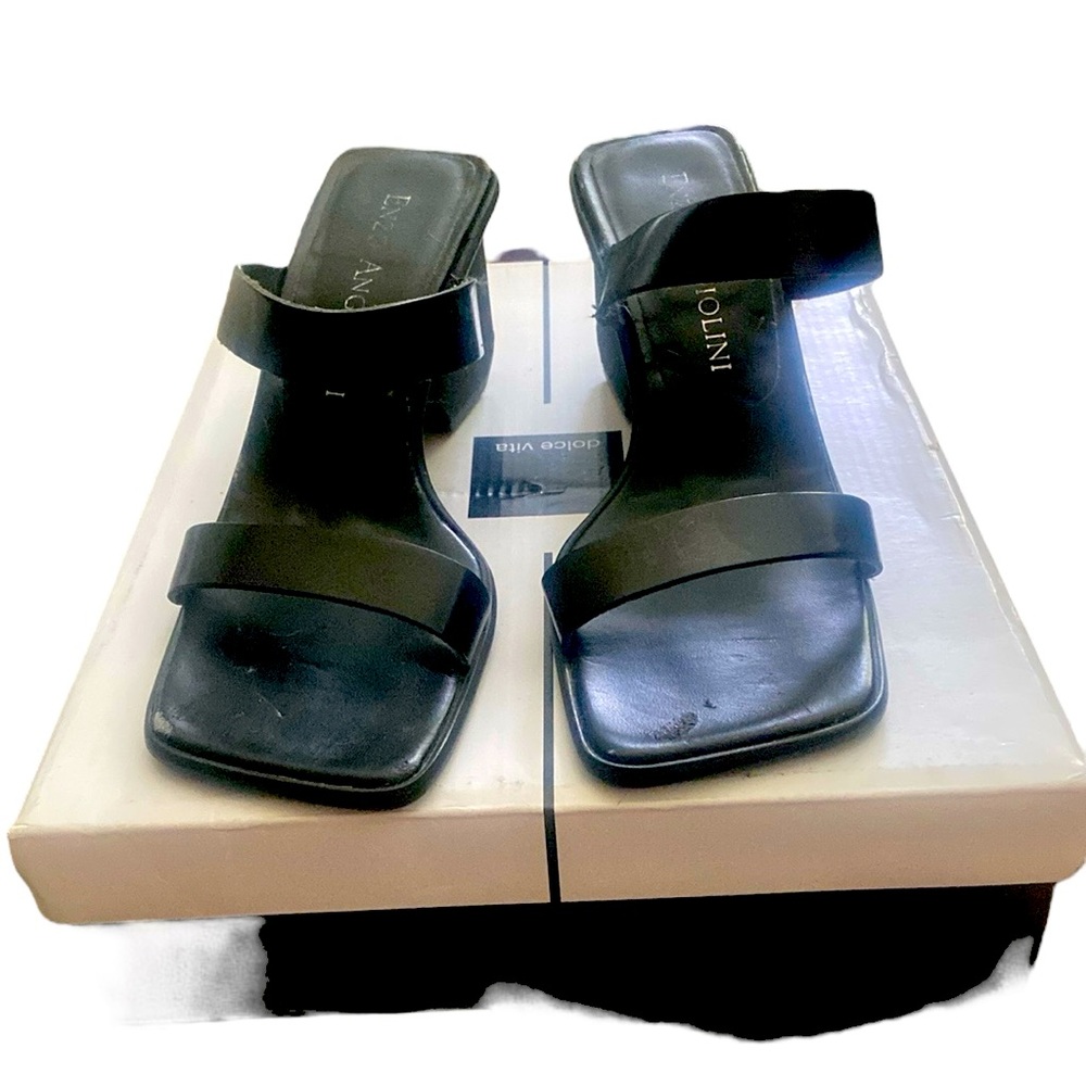 Enzo Angiolini Black Mules Sleek Comfortable Design. Gently used.